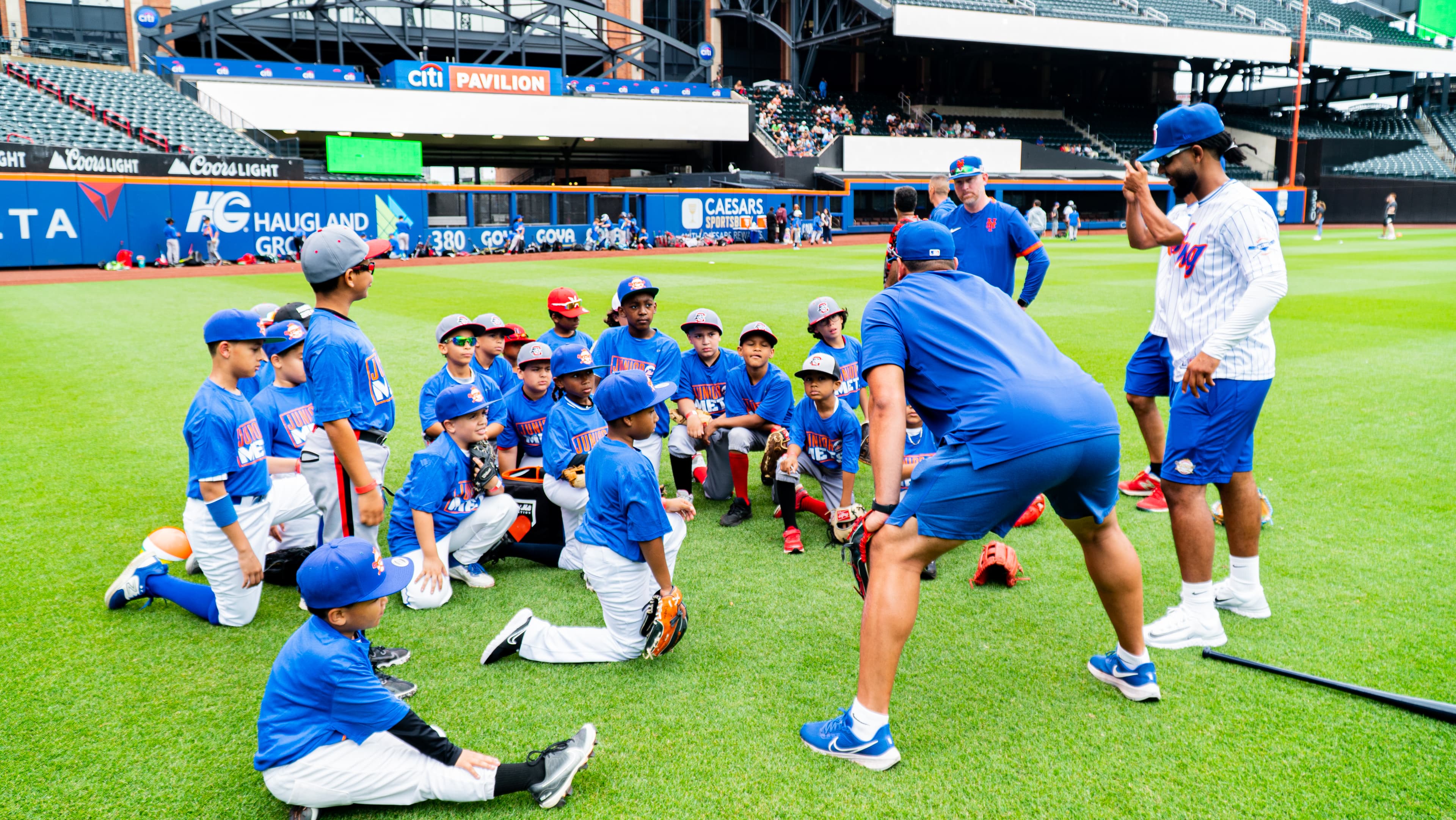 Young Athletes Learning Baseball Skills